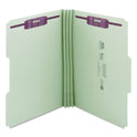 Smead Recycled Pressboard Fastener Folders, 1/3-Cut Tabs, Two SafeSHIELD Fasteners, 3" Expansion, Legal Size, Gray-Green, 25/Box (19944)