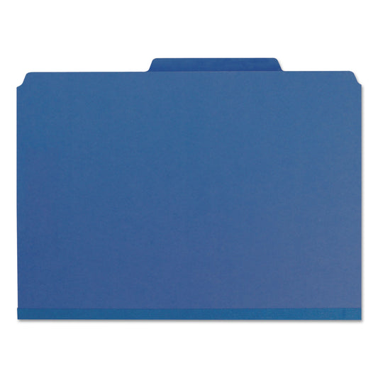 Smead Expanding Recycled Heavy Pressboard Folders, 1/3-Cut Tabs: Assorted, Letter Size, 1" Expansion, Dark Blue, 25/Box (21541)
