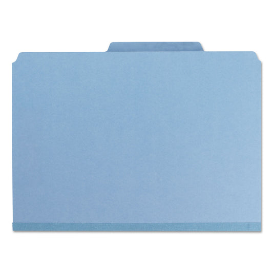 Smead Expanding Recycled Heavy Pressboard Folders, 1/3-Cut Tabs: Assorted, Letter Size, 1" Expansion, Blue, 25/Box (21530)