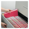 Smead Expanding Recycled Heavy Pressboard Folders, 1/3-Cut Tabs: Assorted, Letter Size, 1" Expansion, Bright Red, 25/Box (21538)