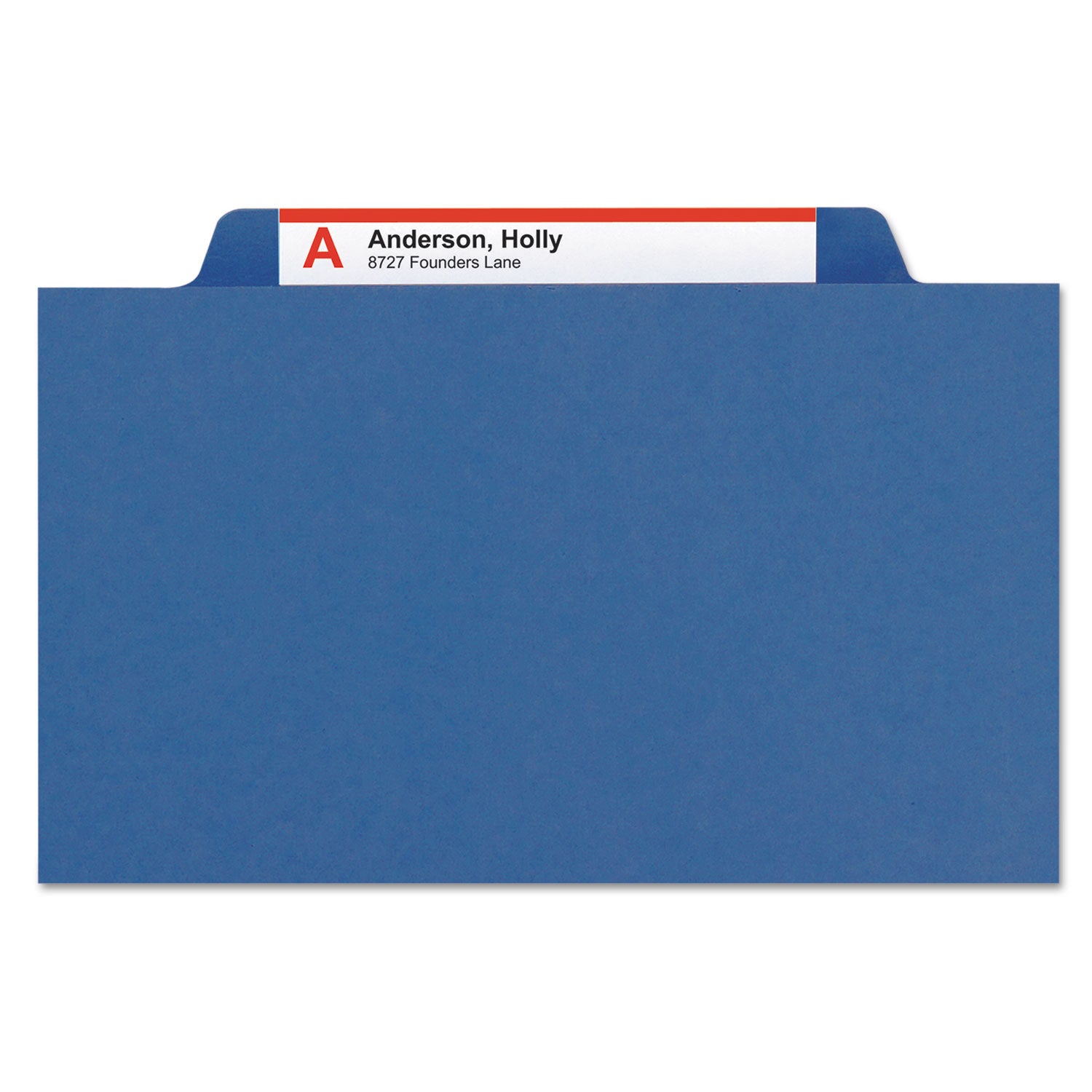 Smead Expanding Recycled Heavy Pressboard Folders, 1/3-Cut Tabs: Assorted, Letter Size, 1" Expansion, Dark Blue, 25/Box (21541)