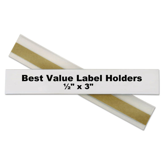 C-Line Self-Adhesive Label Holders, Top Load, 0.5 x 3, Clear, 50/Pack (87607)