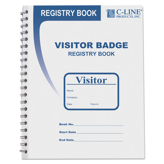 C-Line Visitor Badges with Registry Log, 3 5/8 x 1 7/8, White, 150 Badges/Box (97030)