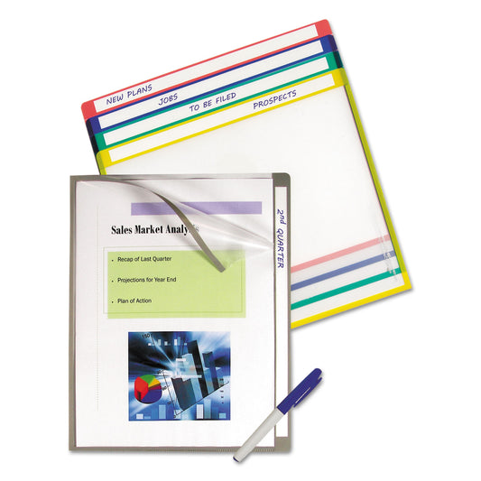 C-Line Write-On Project Folders, Straight Tab, Letter Size, Assorted Colors, 25/Box (62160)