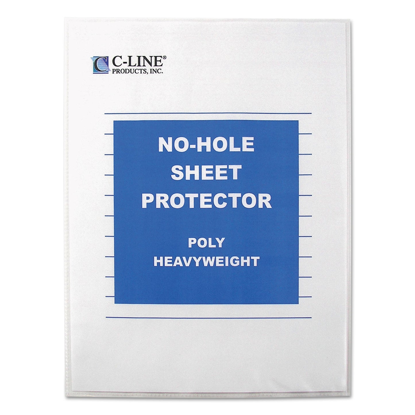 C-Line Top-Load No-Hole Sheet Protectors, Heavyweight, Clear, 2" Capacity, 25/Box (62907)