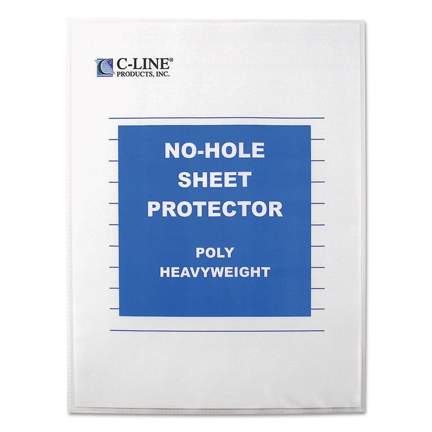 C-Line Top-Load No-Hole Sheet Protectors, Heavyweight, Clear, 2" Capacity, 25/Box (62907)