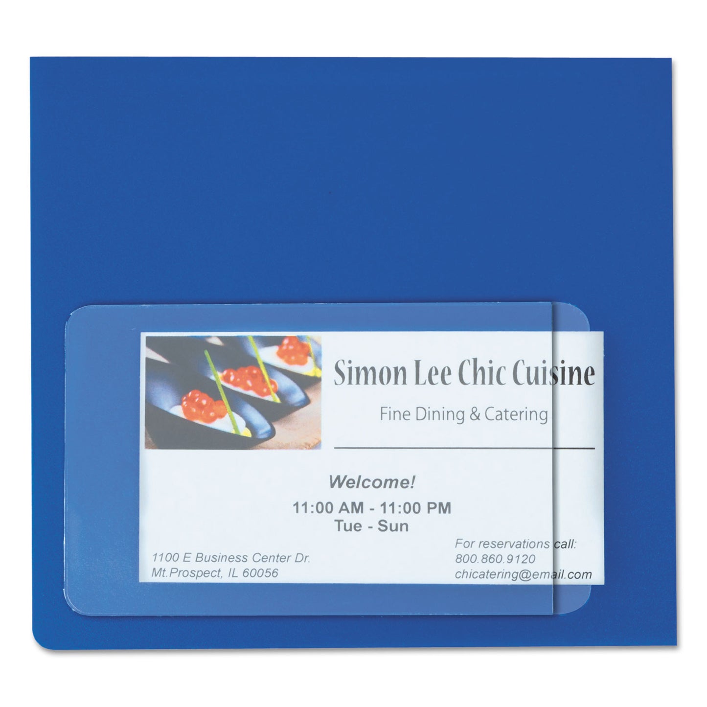 C-Line Self-Adhesive Business Card Holders, Side Load, 2 x 3.5, Clear, 10/Pack (70238)