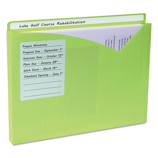 C-Line Write-On Poly File Jackets, Straight Tab, Letter Size, Assorted Colors, 25/Box (63060)