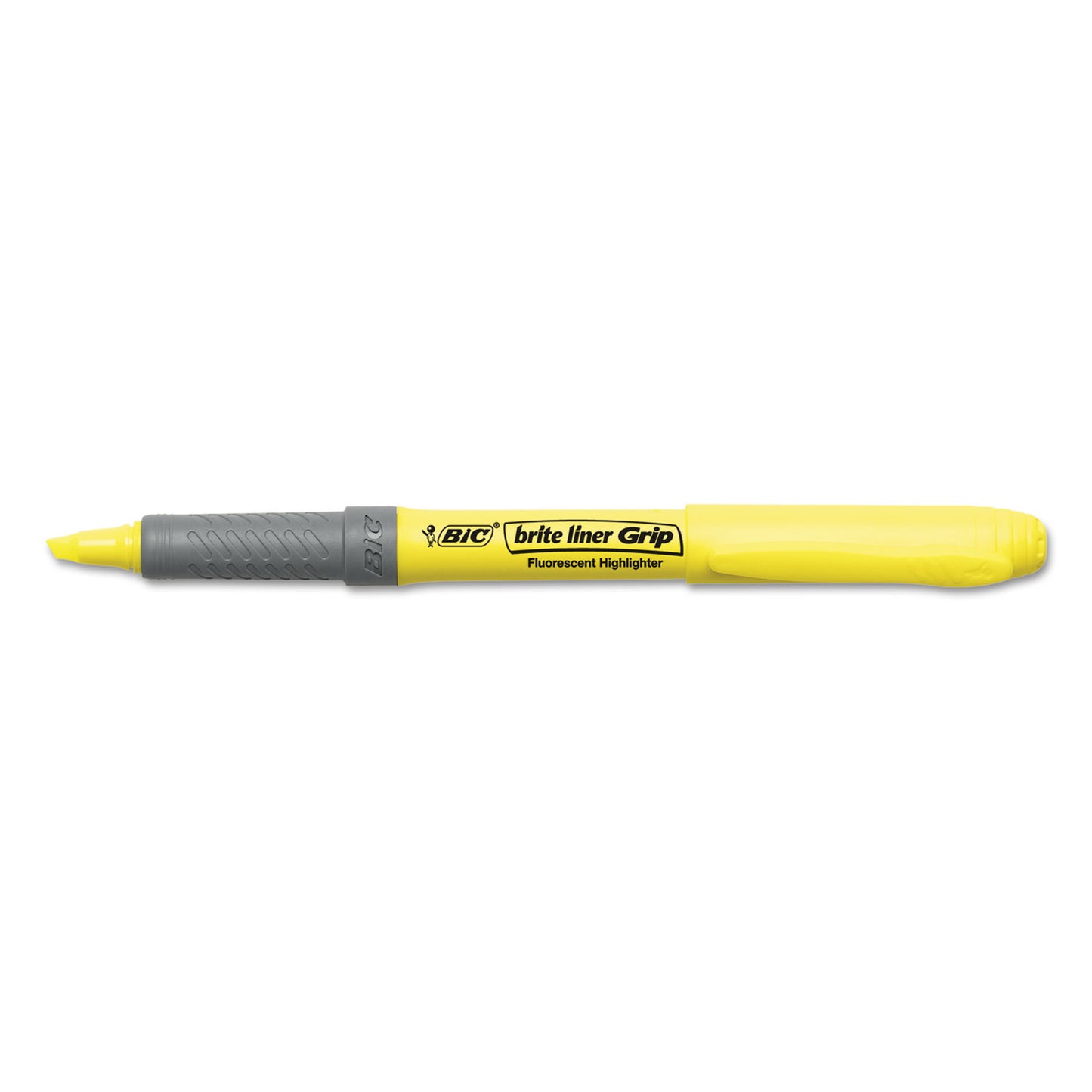 BIC Brite Liner Grip Pocket Highlighter, Assorted Ink Colors, Chisel Tip, Assorted Barrel Colors, 5/Set (GBLP51ASST)