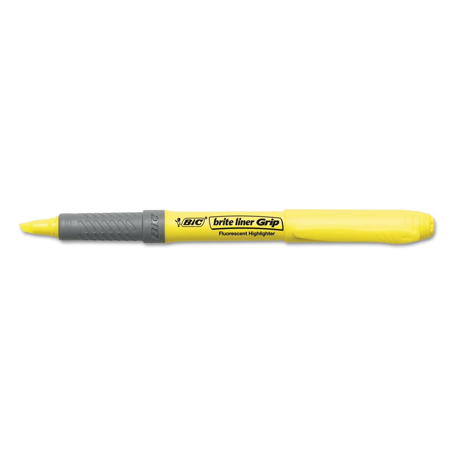 BIC Brite Liner Grip Pocket Highlighter, Assorted Ink Colors, Chisel Tip, Assorted Barrel Colors, 5/Set (GBLP51ASST)