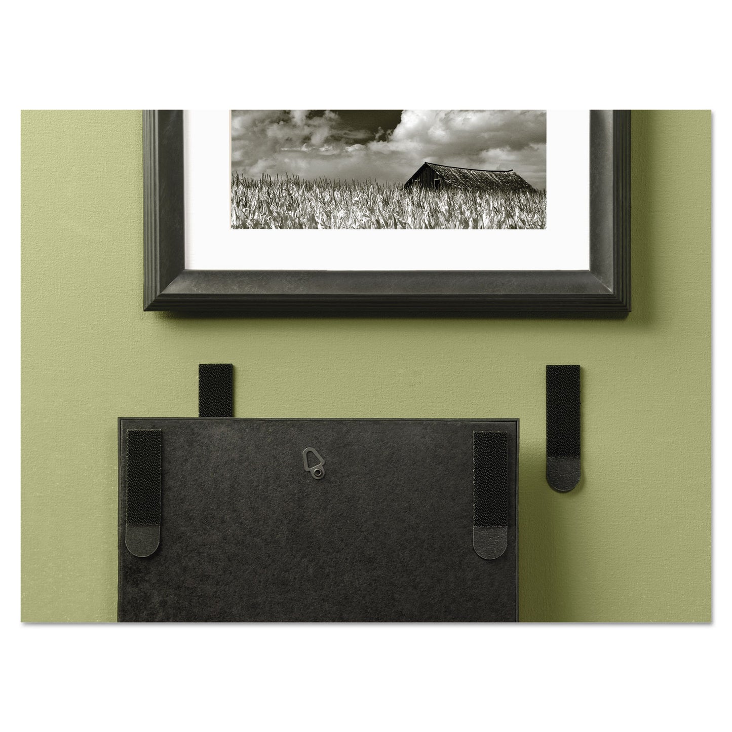 Command Picture Hanging Strips, Removable, Holds Up to 3 lbs per Pair, 0.75 x 2.75, Black, 4 Pairs/Pack (17201BLKES)