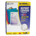 C-Line Vinyl Report Covers, 0.13" Capacity, 8.5 x 11, Clear/Assorted, 50/Box (32550)