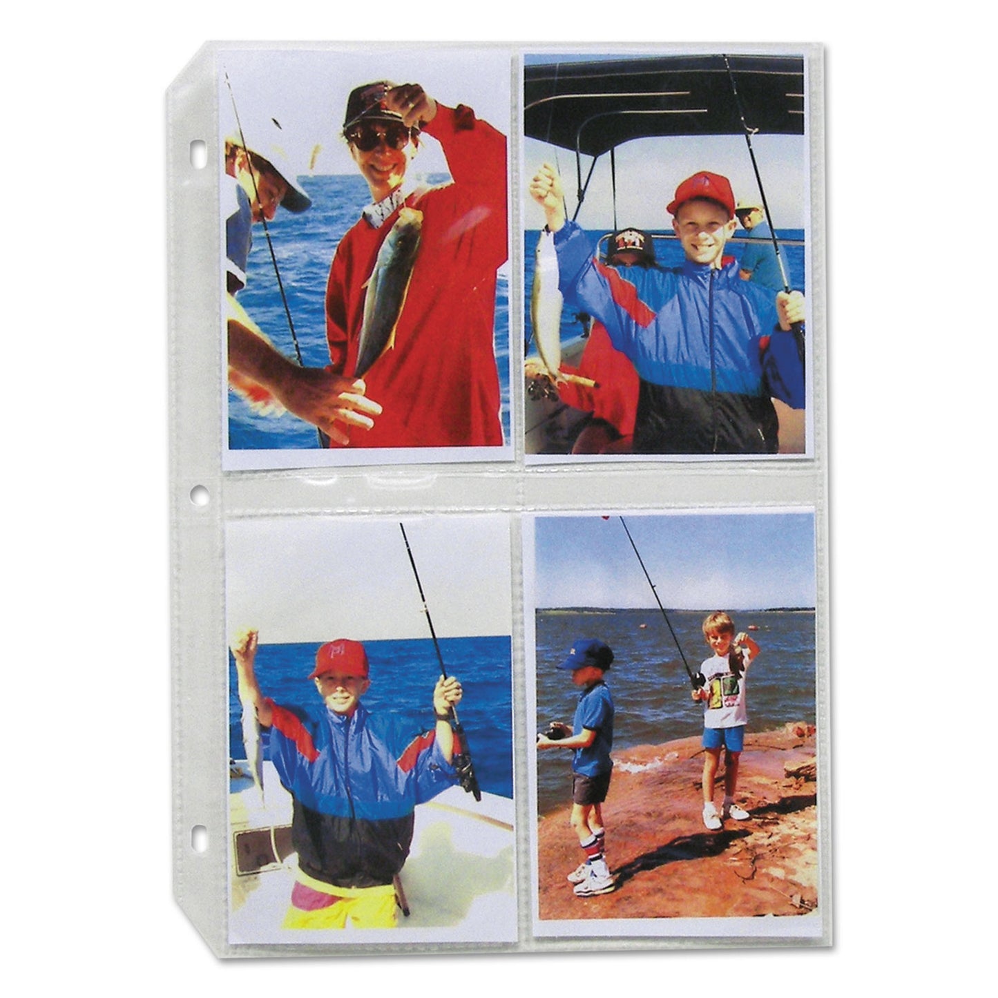 C-Line Clear Photo Pages for Eight 3.5 x 5 Photos, 3-Hole Punched, 11.25 x 8.13, 50/Box (52584)