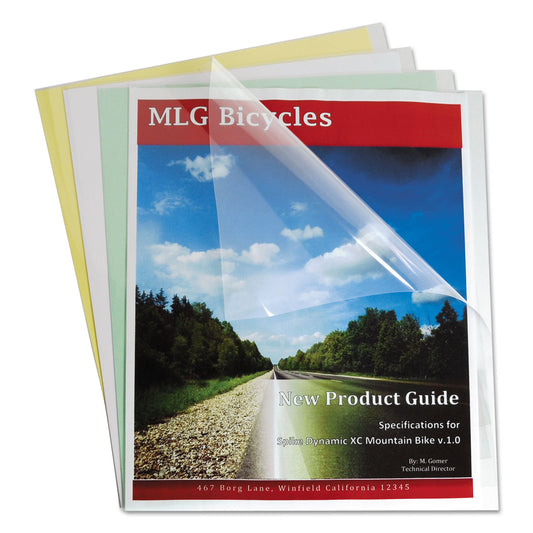 C-Line Vinyl Report Covers, Sliding Bar, 8.5 x 11, Clear/Clear, 100/Box (31347)