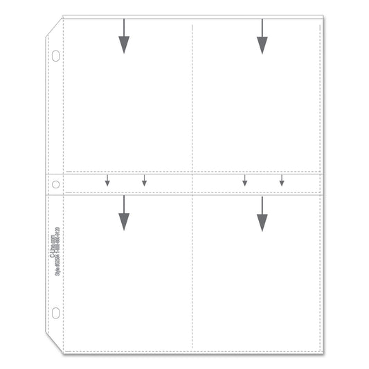 C-Line Clear Photo Pages for Eight 3.5 x 5 Photos, 3-Hole Punched, 11.25 x 8.13, 50/Box (52584)