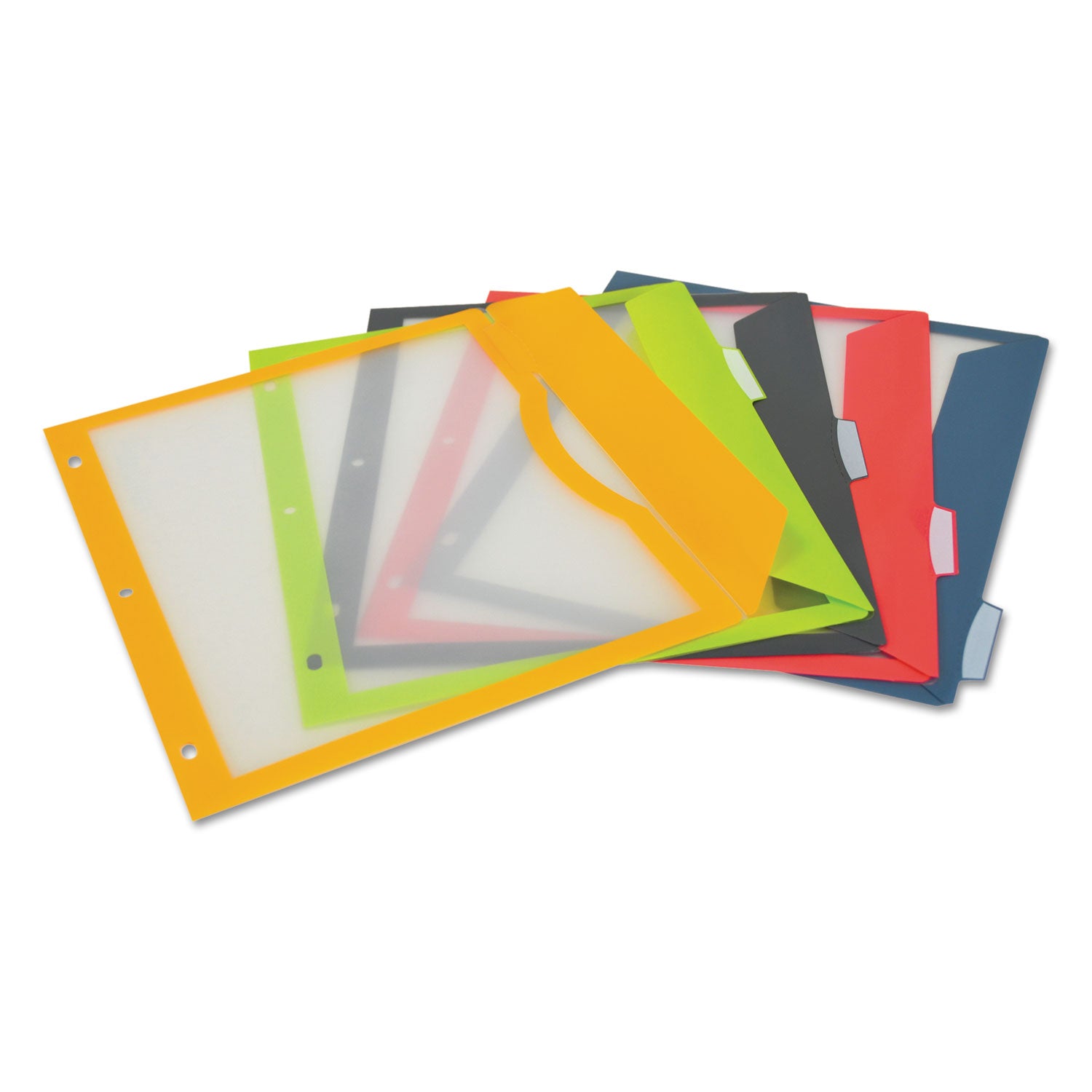 C-Line Binder Pocket With Write-On Index Tabs, 9.88 x 11.38, Assorted, 5/Set (06650)