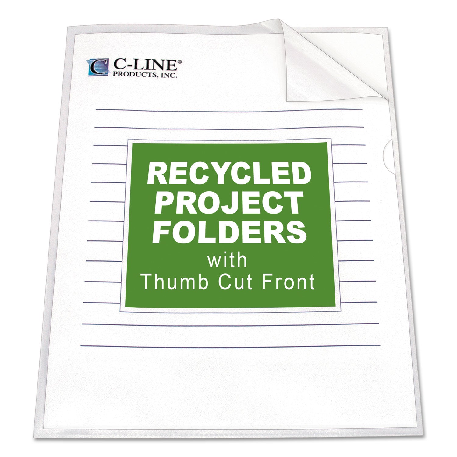 C-Line Poly Project Folders, Letter Size, Clear, 25/Box (62127)