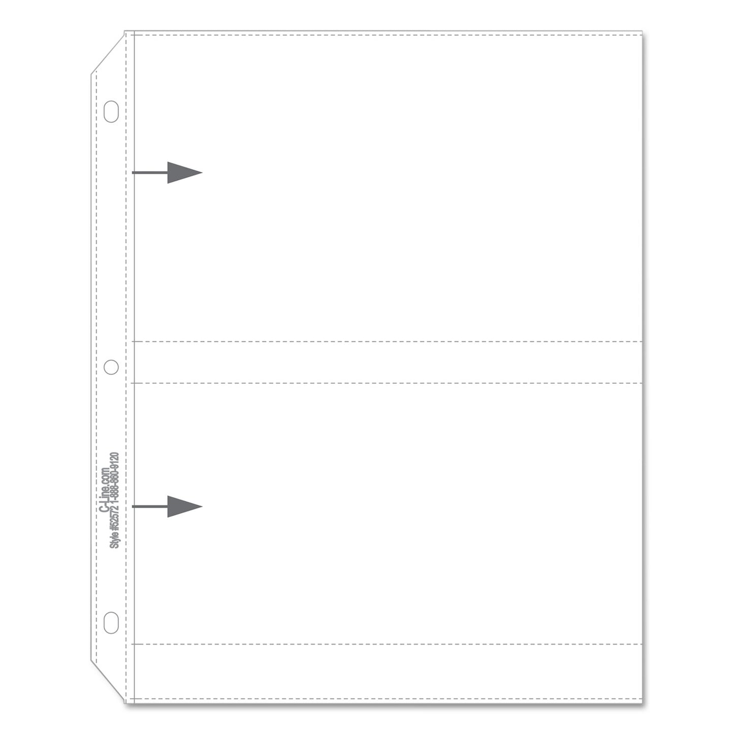 C-Line Clear Photo Pages for Four 5 x 7 Photos, 3-Hole Punched, 11.25 x 8.13, 50/Box (52572)