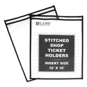 C-Line Shop Ticket Holders, Stitched, Both Sides Clear, 75", 12 x 15, 25/BX (46125)