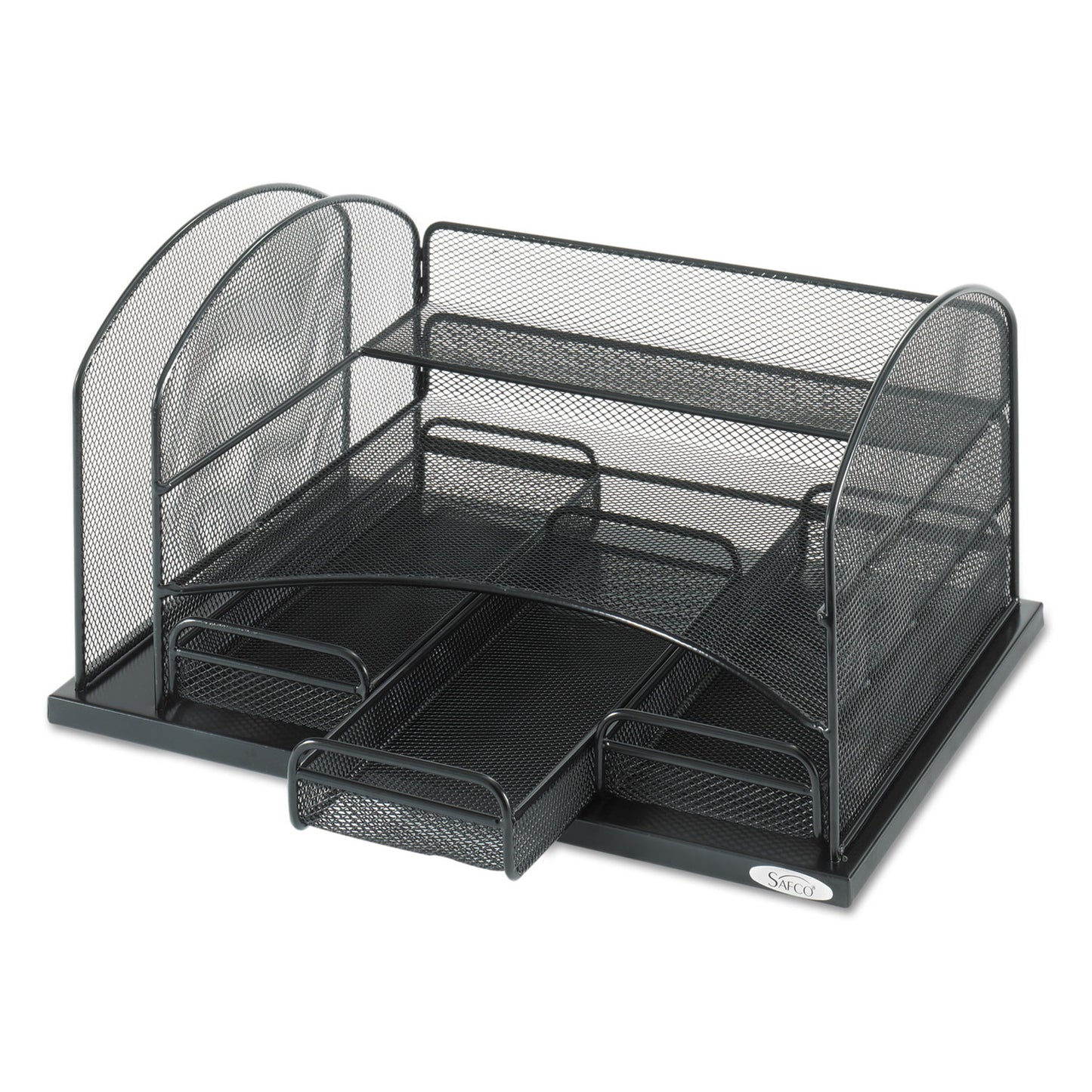 Safco Onyx Organizer with 3 Drawers, 6 Compartments, Steel, 16 x 11.5 x 8.25, Black (3252BL)