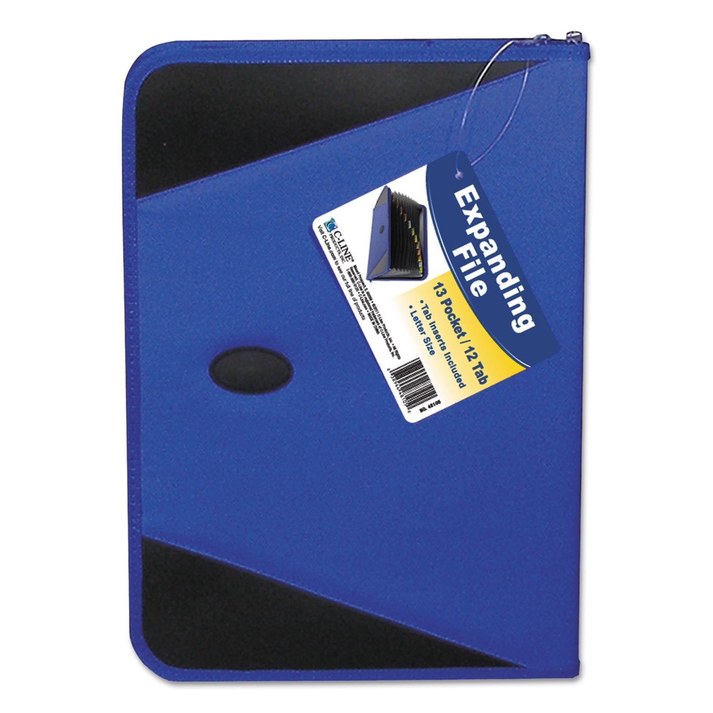 C-Line Expanding File with Zipper Closure, 2" Expansion, 13 Sections, Zipper Closure, 1/12-Cut Tabs, Letter Size, Blue (48105)