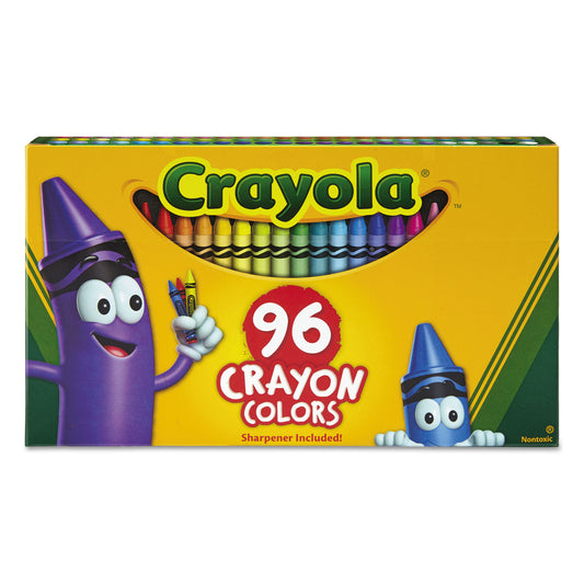 Crayola Classic Color Crayons in Flip-Top Pack with Sharpener, 96 Colors/Pack (520096)