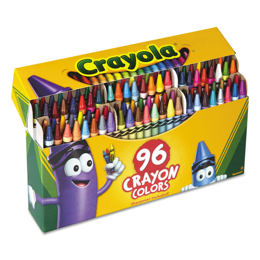 Crayola Classic Color Crayons in Flip-Top Pack with Sharpener, 96 Colors/Pack (520096)