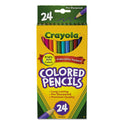 Crayola Long-Length Colored Pencil Set, 3.3 mm, 2B, Assorted Lead and Barrel Colors, 24/Pack (684024)