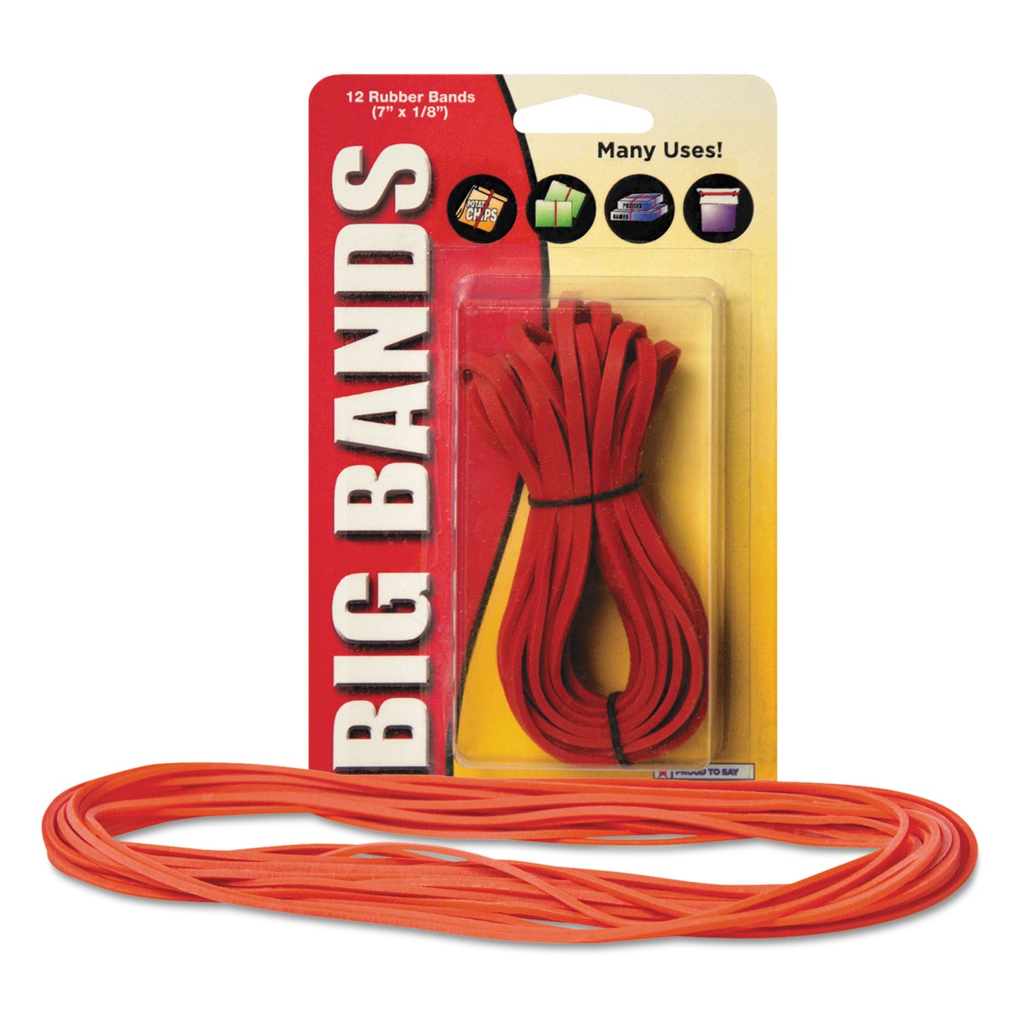 Alliance Big Bands Rubber Bands, Size 117B, 0.06" Gauge, Red, 12/Pack (00700)