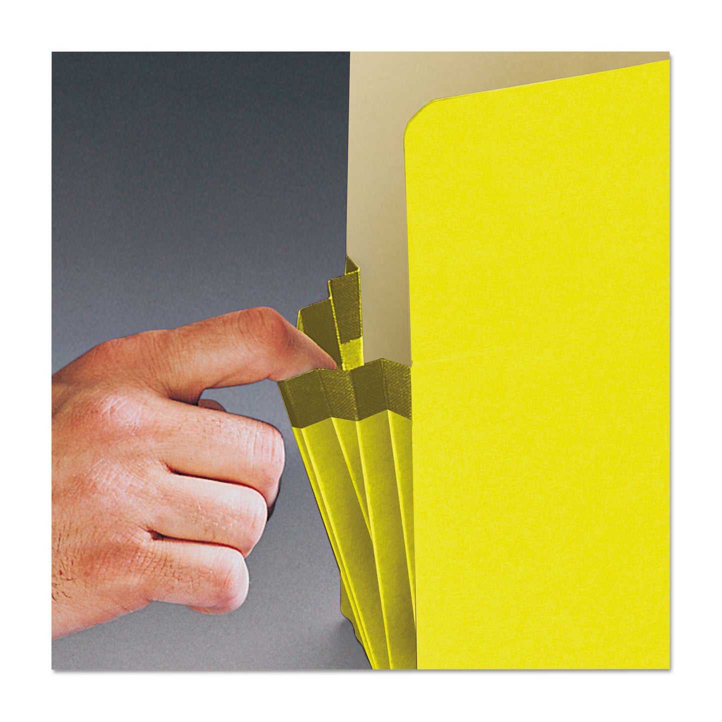 Smead Colored File Pockets, 3.5" Expansion, Legal Size, Yellow (74233)