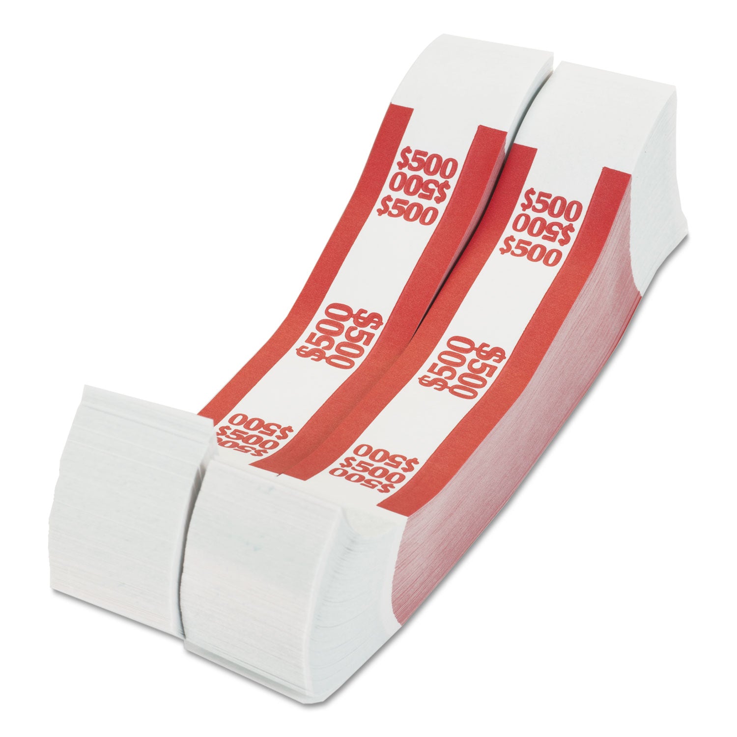 PAP-R Products Currency Straps, Red, $500 in $5 Bills, 1000 Bands/Pack (400500)