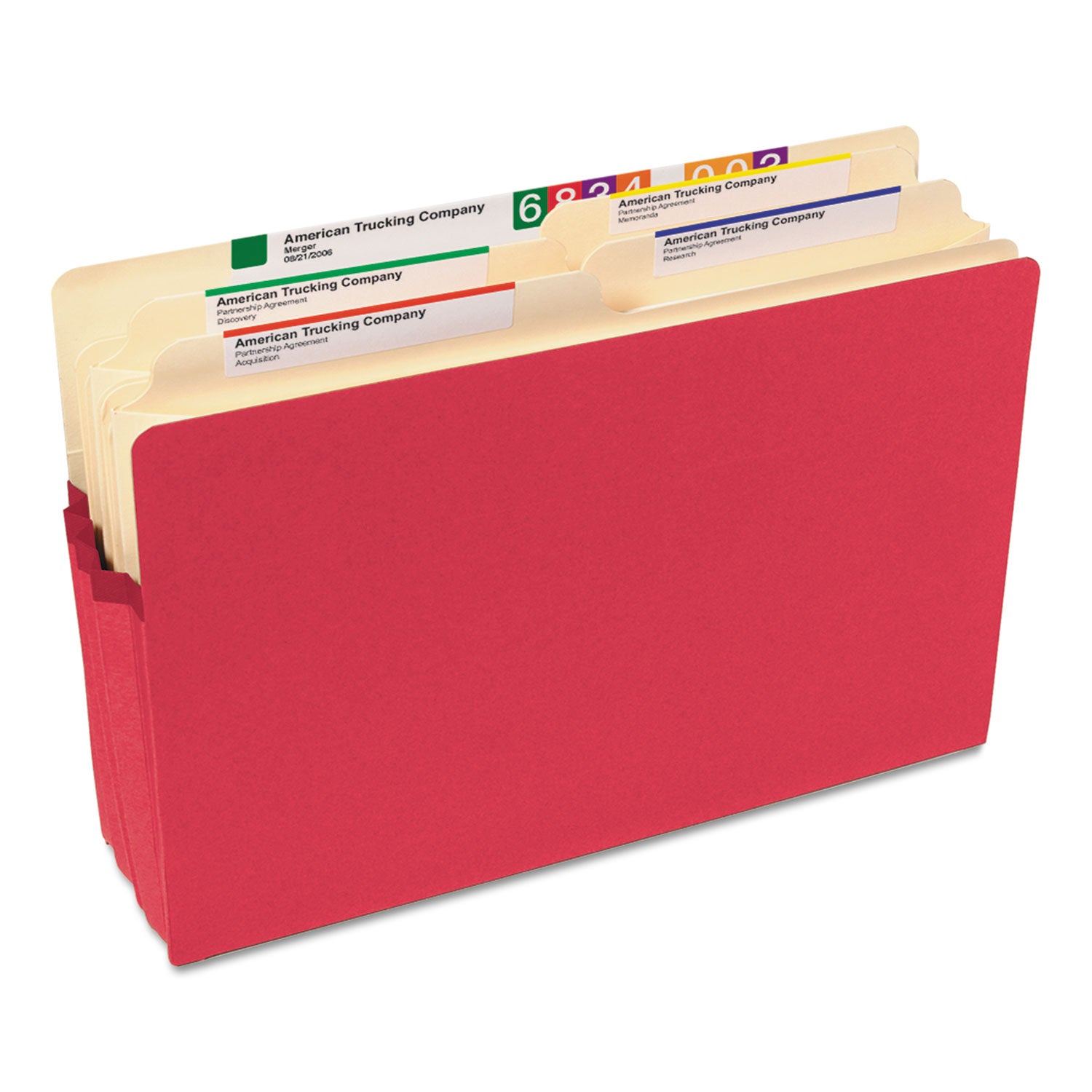 Smead Colored File Pockets, 3.5" Expansion, Legal Size, Red (74231)