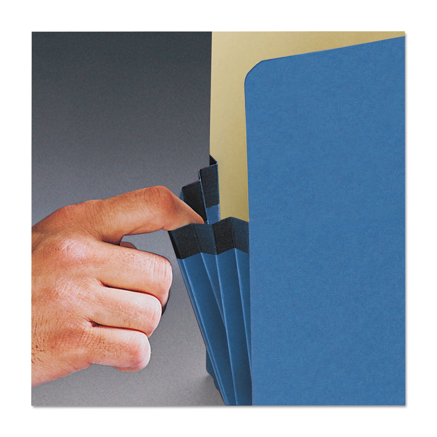 Smead Colored File Pockets, 5.25" Expansion, Letter Size, Blue (73235)