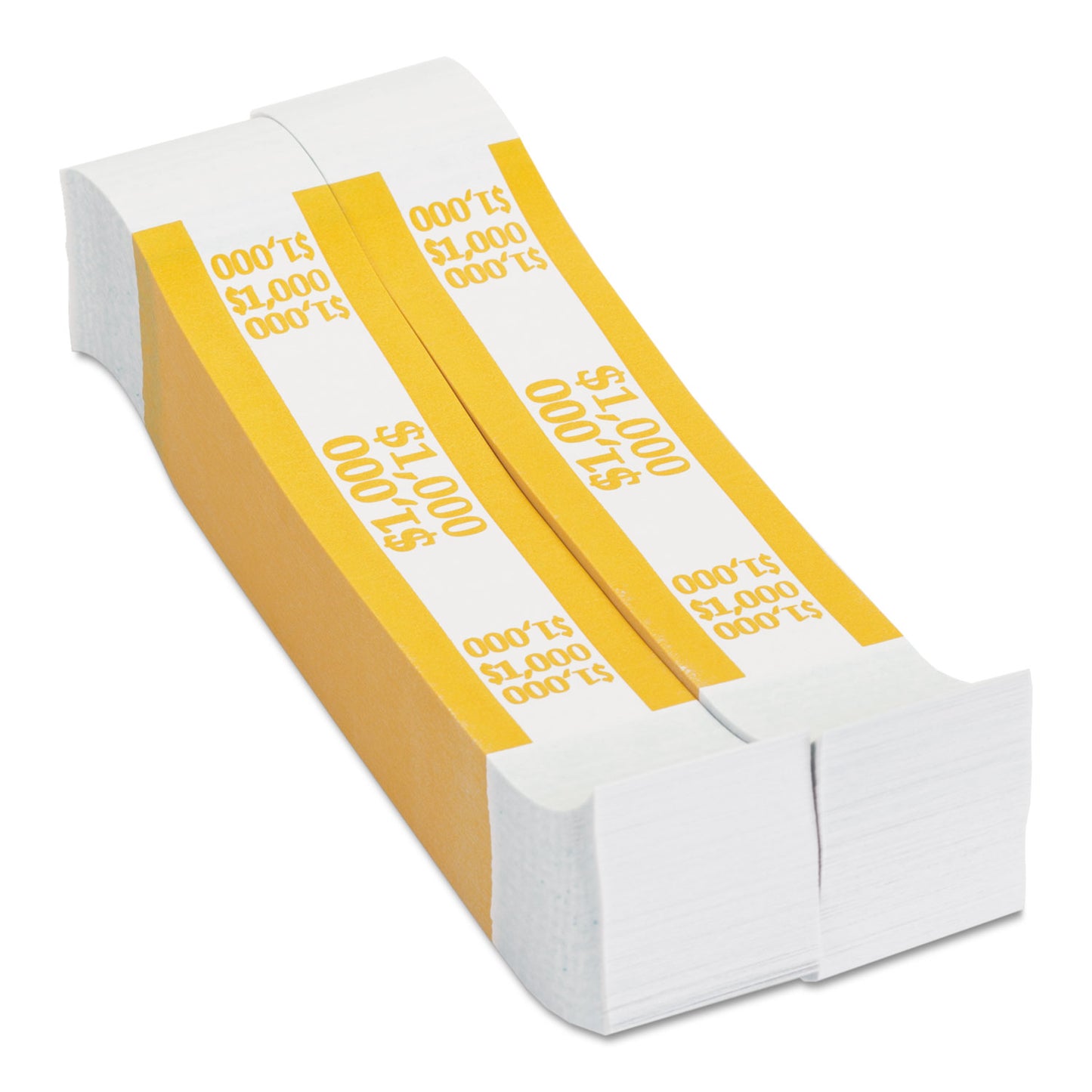 PAP-R Products Currency Straps, Yellow, $1,000 in $10 Bills, 1000 Bands/Pack (401000)