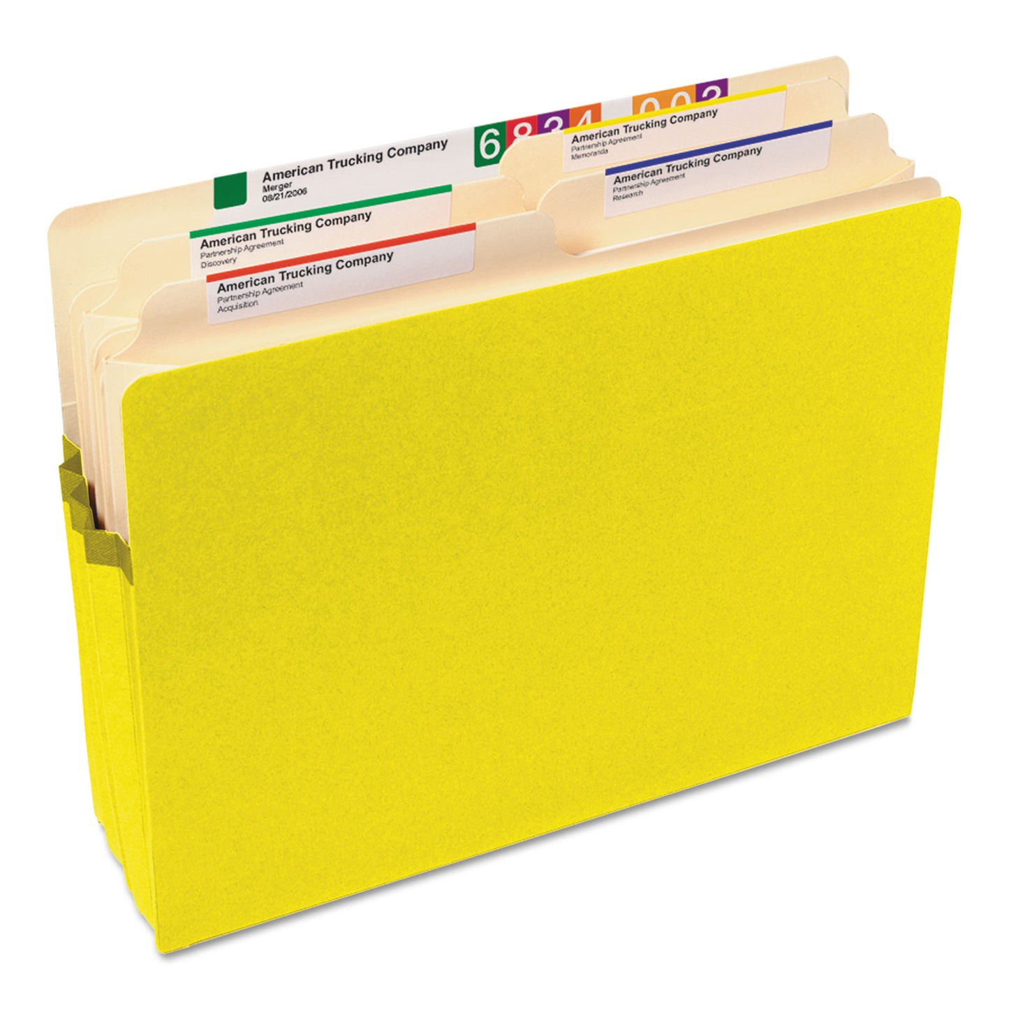 Smead Colored File Pockets, 5.25" Expansion, Letter Size, Yellow (73243)