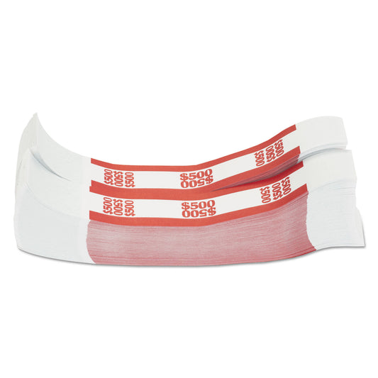 PAP-R Products Currency Straps, Red, $500 in $5 Bills, 1000 Bands/Pack (400500)