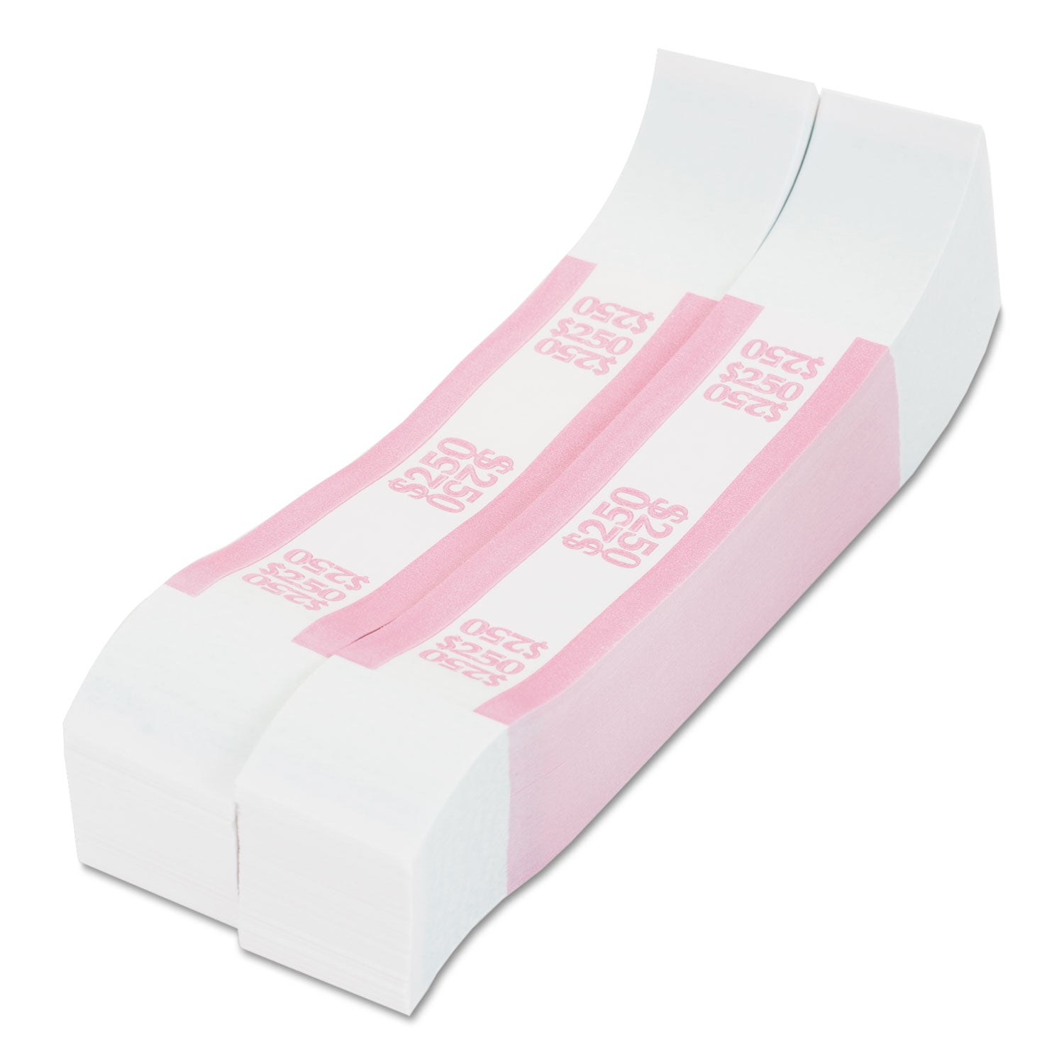 PAP-R Products Currency Straps, Pink, $250 in Dollar Bills, 1000 Bands/Pack (400250)