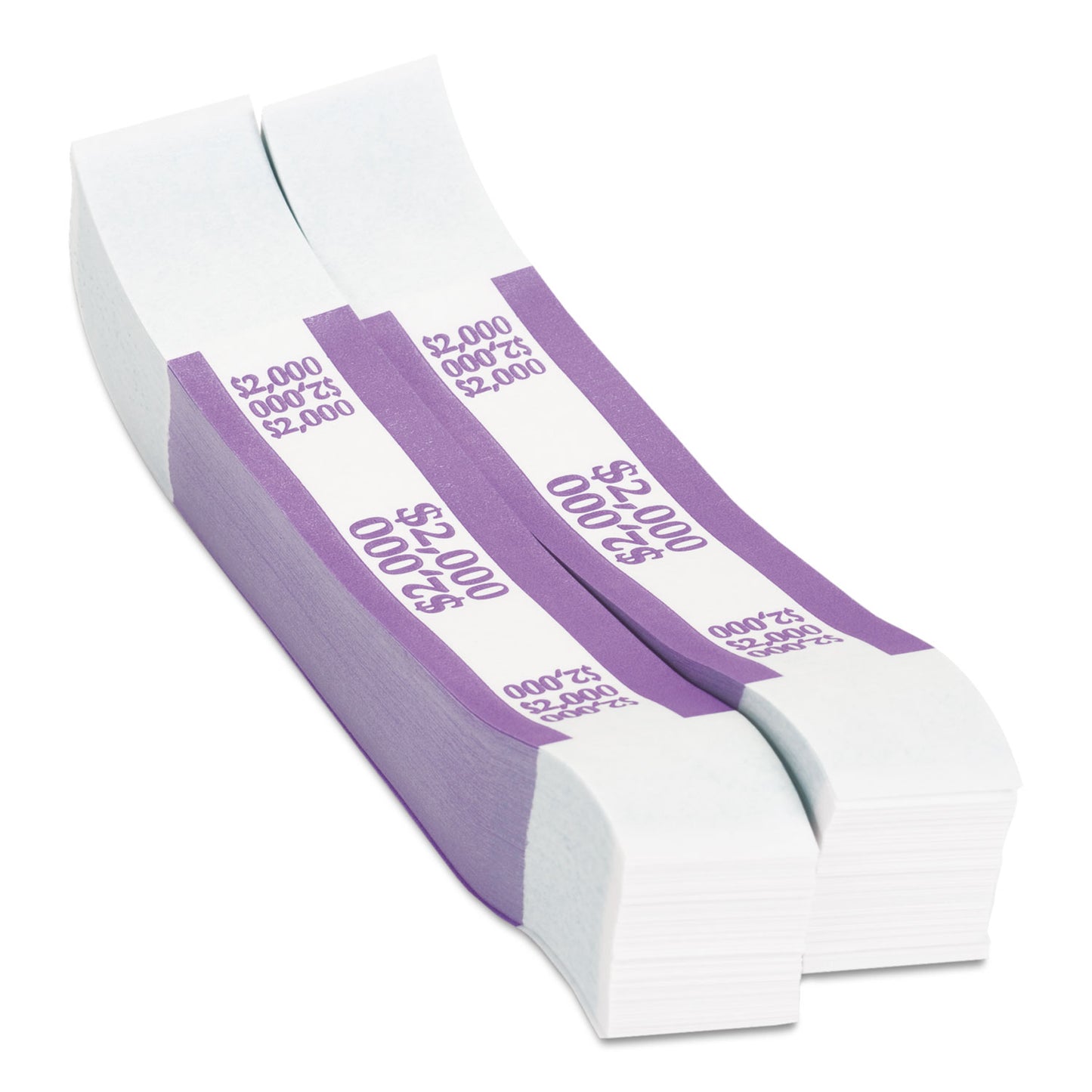 PAP-R Products Currency Straps, Violet, $2,000 in $20 Bills, 1000 Bands/Pack (402000)