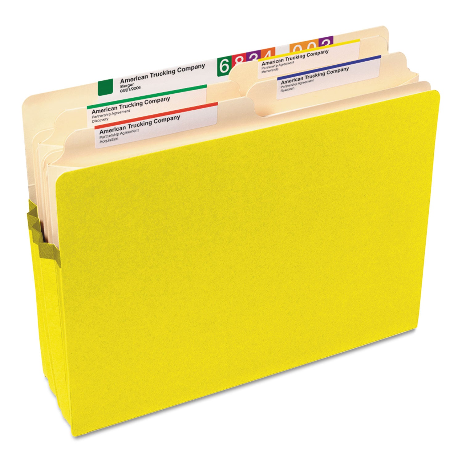 Smead Colored File Pockets, 1.75" Expansion, Letter Size, Yellow (73223)