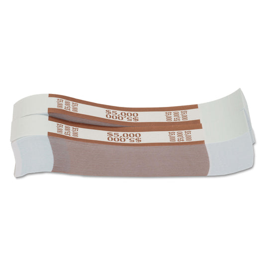 PAP-R Products Currency Straps, Brown, $5,000 in $50 Bills, 1000 Bands/Pack (405000)