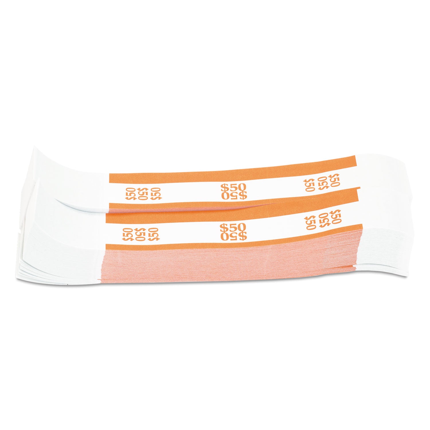 PAP-R Products Currency Straps, Orange, $50 in Dollar Bills, 1000 Bands/Pack (400050)