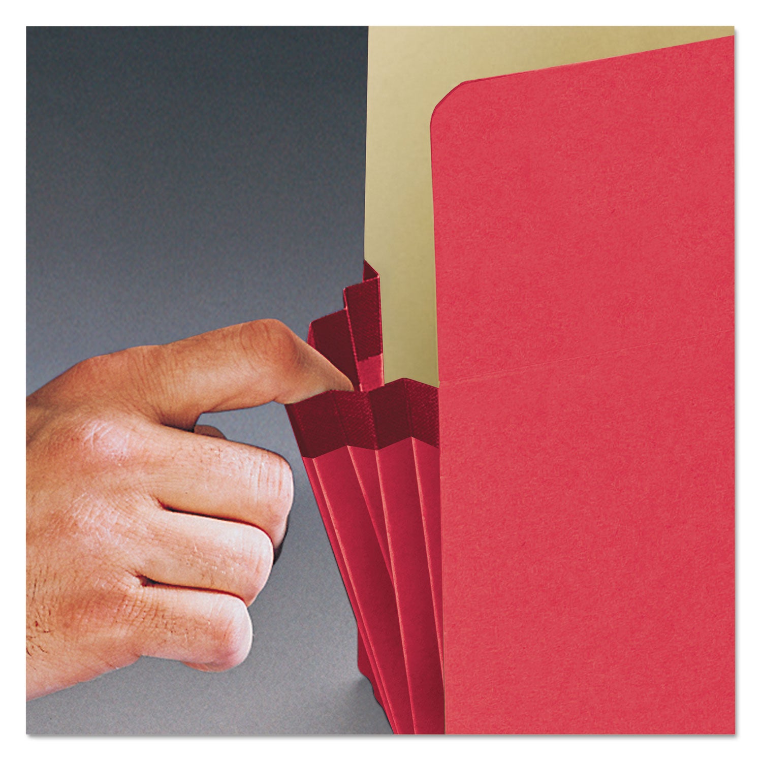 Smead Colored File Pockets, 3.5" Expansion, Legal Size, Red (74231)