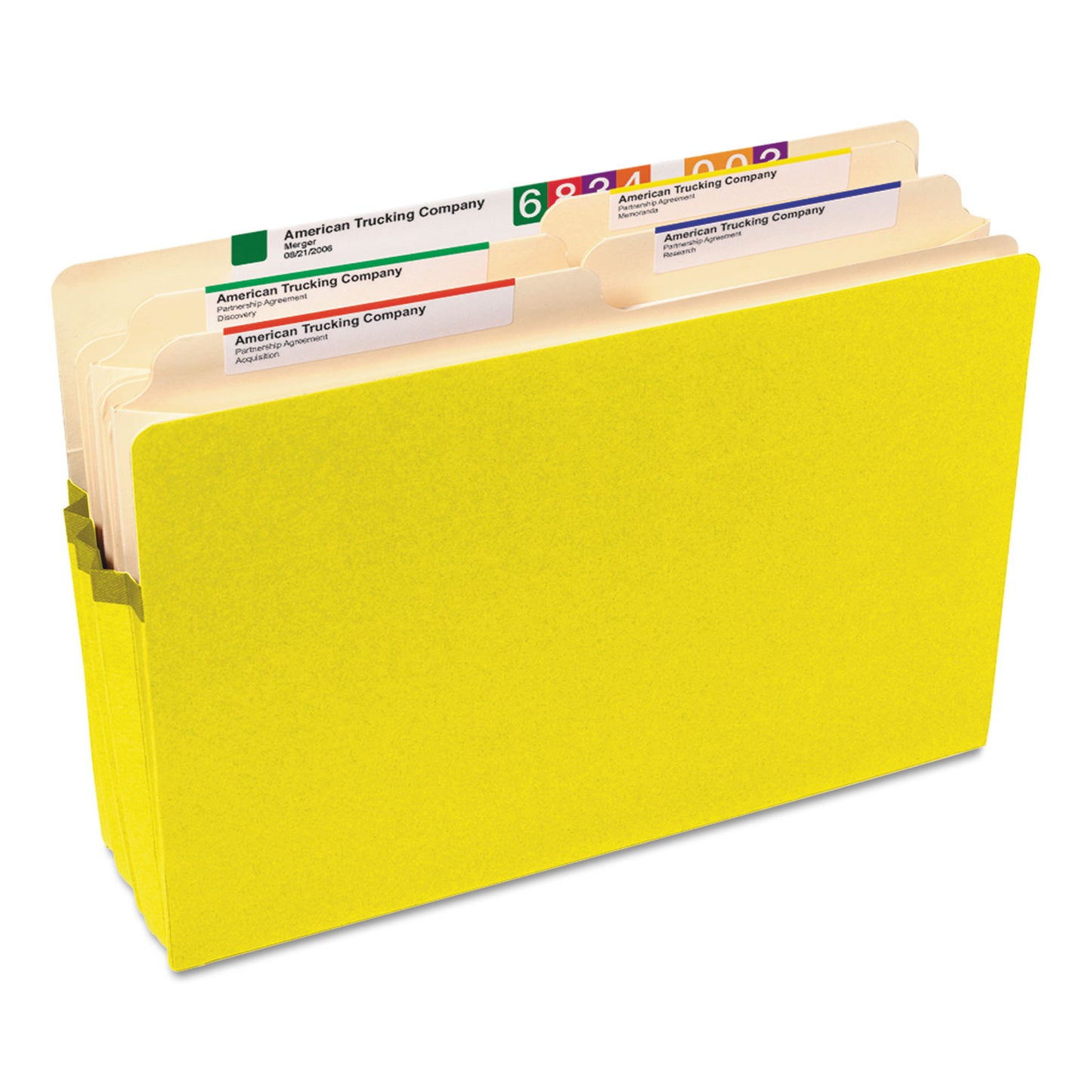 Smead Colored File Pockets, 3.5" Expansion, Legal Size, Yellow (74233)