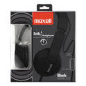 Maxell Solids Headphones, 5 ft Cord, Black (290103)