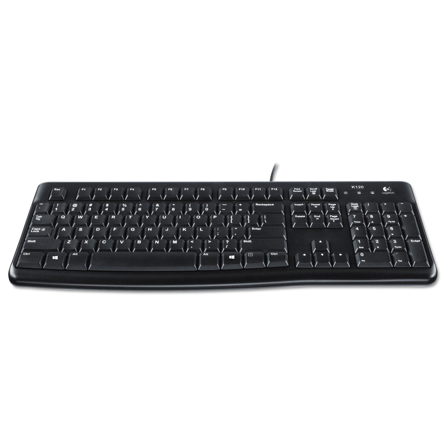 Logitech K120 Ergonomic Desktop Wired Keyboard, USB, Black (920002478)