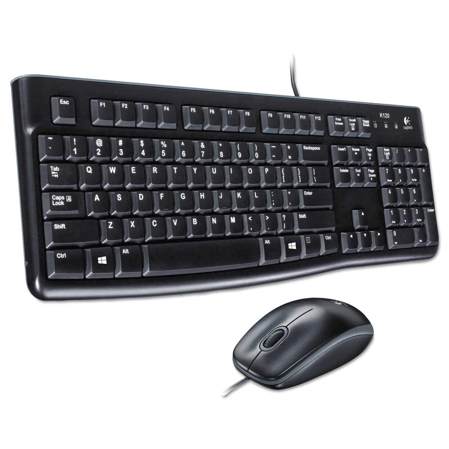 Logitech MK120 Wired Keyboard + Mouse Combo, USB 2.0, Black (920002565)