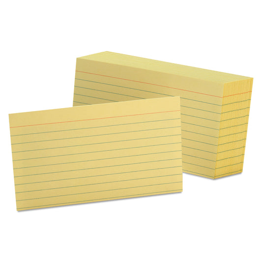 Oxford Ruled Index Cards, 3 x 5, Canary, 100/Pack (7321CAN)