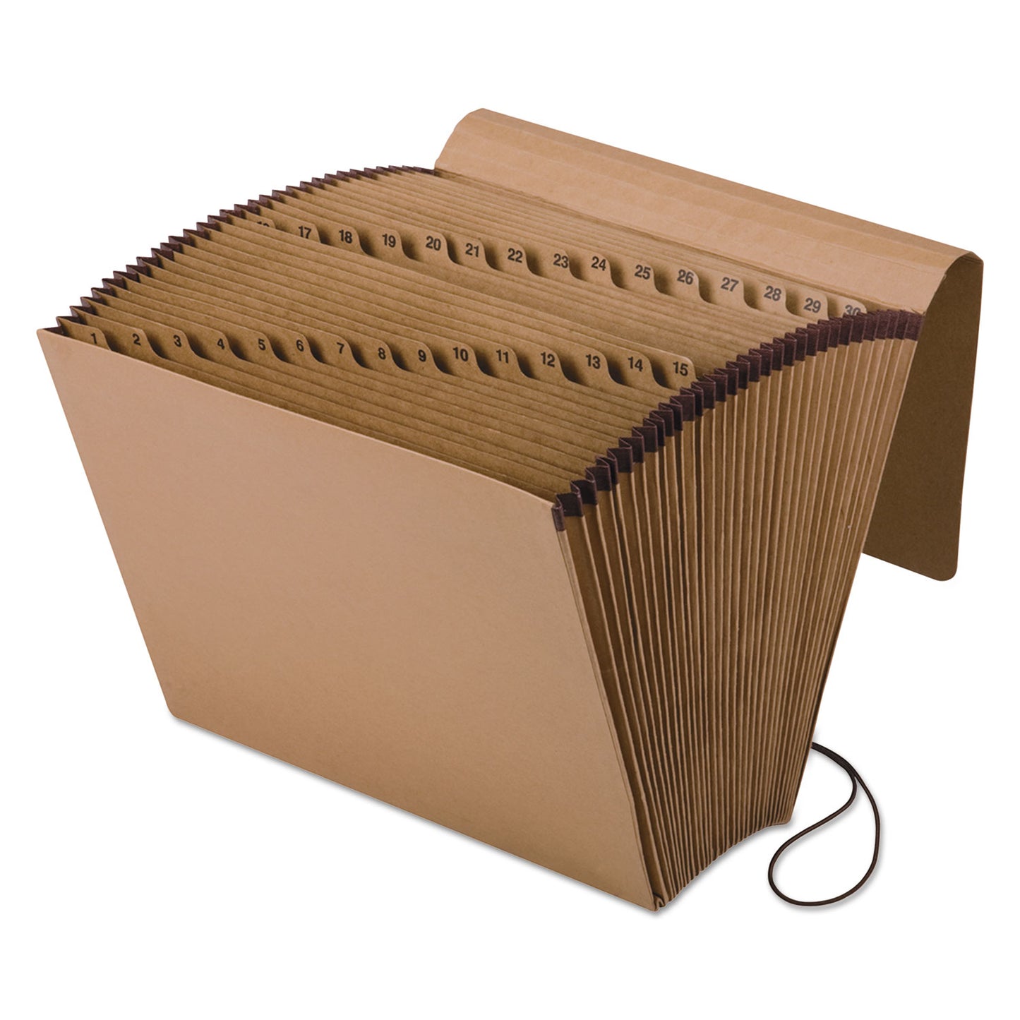 Pendaflex Kraft Indexed Expanding File, 31 Sections, Elastic Cord Closure, 1/15-Cut Tabs, Letter Size, Brown (K17DOX)