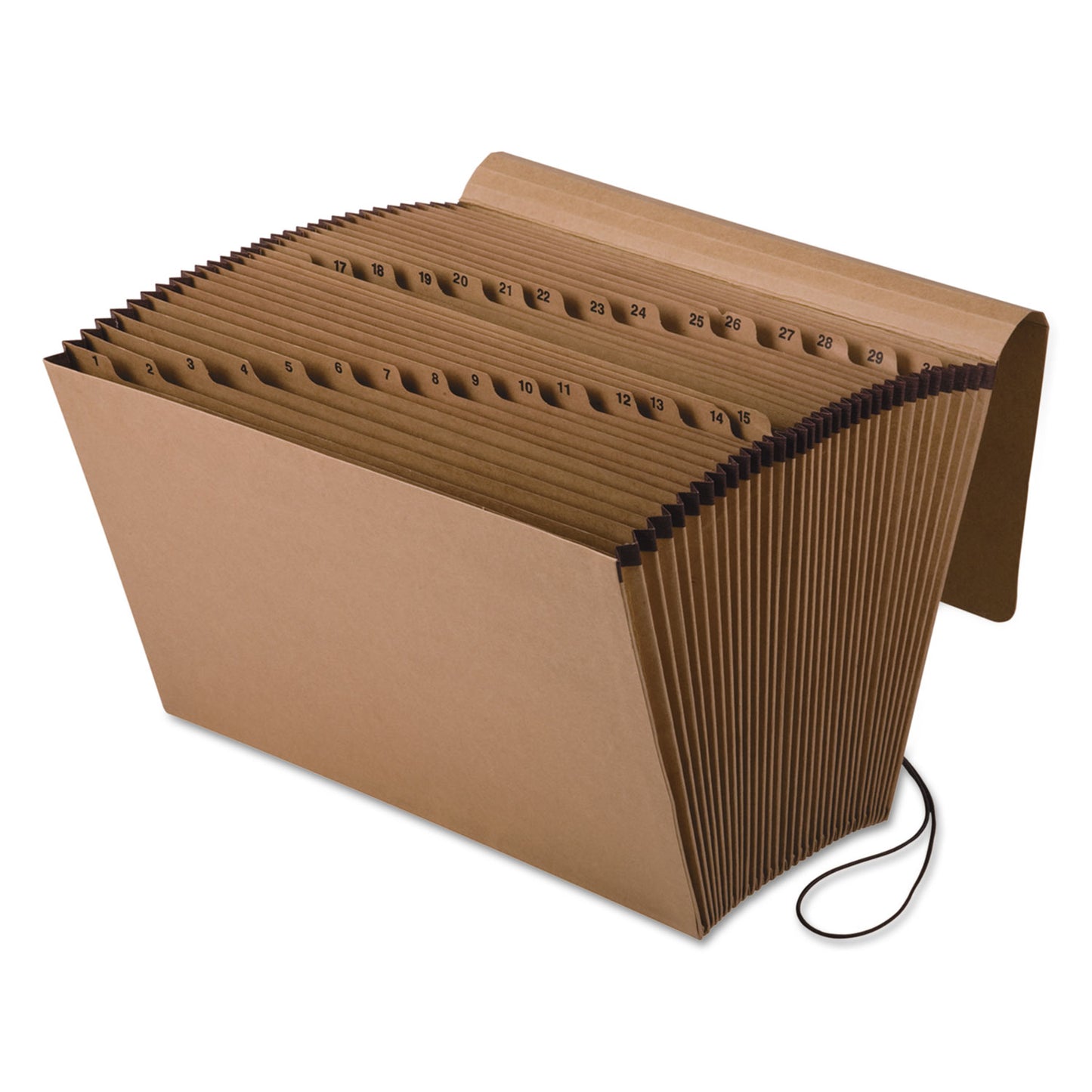 Pendaflex Kraft Indexed Expanding File, 31 Sections, Elastic Cord Closure, 1/15-Cut Tabs, Legal Size, Brown (K19DOX)