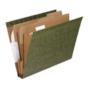 Pendaflex SureHook Reinforced Hanging Divider Folders, 2" Expansion, 2 Dividers, 4 Fasteners, Letter Size, Green Exterior, 10/Box (59254)